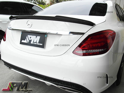 Mercedes-Benz W205 C-Class Sedan 2015-2020 Carbon Fiber V Style Trunk Spoiler