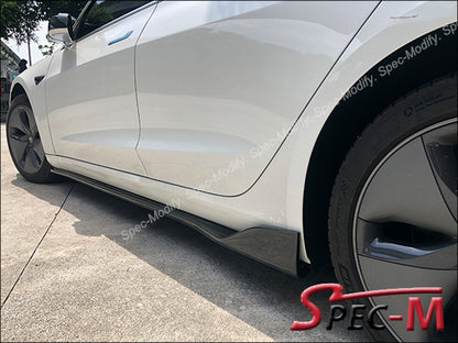 JPM R1 Carbon Fiber Side Skirt Add-on Lips Fits For 2017-2023 Tesla Model 3 Only