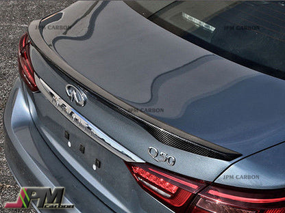 JDM Style Carbon Fiber Trunk Spoiler Fits For 2014-2023 Infiniti Q50 Sedan Only