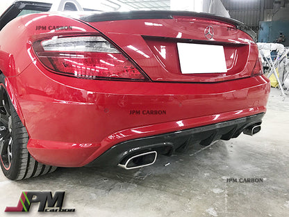 AMG Style Carbon Fiber Rear Diffuser (For Quad Tips) For 2011-2014 Mercedes-Benz R172 SLK Series with AMG Sport Package Only