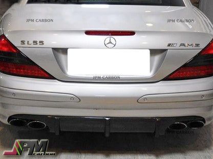 AMG Style Carbon Fiber Rear Diffuser (For Quad Tips) Fits For 2003-2009 Mercedes-Benz R230 SL55 AMG Only