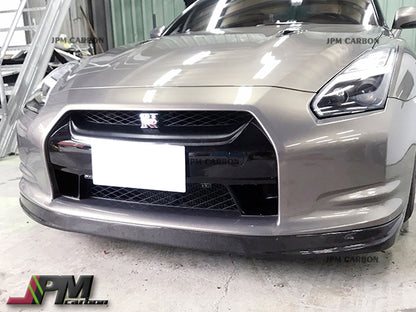 OEM Style Carbon Fiber Front Bumper Add-on Lip Fits For 2008-2011 Nissan GT-R R35 Only