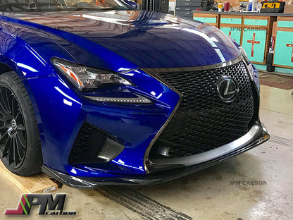 VR Style Carbon Fiber Front Bumper Add-on Lip Fits For 2015-2018 Lexus RC-F Only