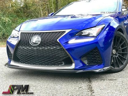 VR Style Carbon Fiber Front Bumper Add-on Lip Fits For 2015-2018 Lexus RC-F Only