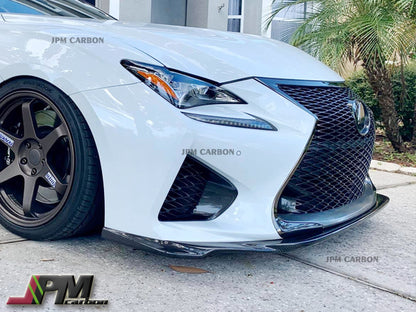 VR Style Carbon Fiber Front Bumper Add-on Lip Fits For 2015-2018 Lexus RC-F Only