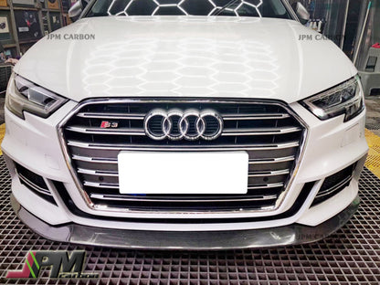 DP Style Carbon Fiber Front Lip Fits For 2017-2020 Audi A3 SLINE & S3 Sedan Only.