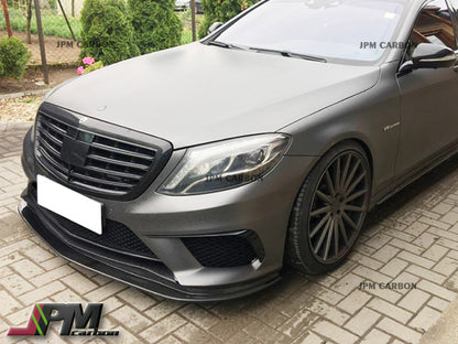 K Style Carbon Fiber Front Lip Fits For 2014-2017 Mercedes-Benz W222 S63 AMG Only