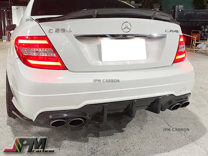 Big Fins Style Carbon Fiber Rear Diffuser Fits For 2012-2014 Mercedes-Benz W204 C204 Facelift C250 C350 C63 Only