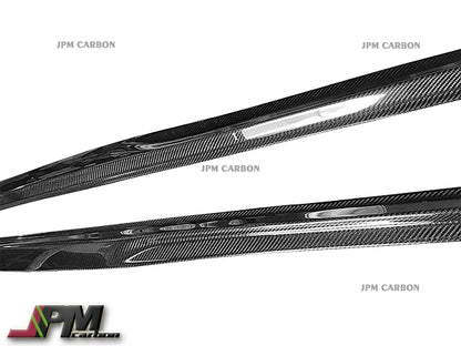 PSM Style Carbon Fiber Side Skirt Add-on Lips for Fits For 2015-2020 Mercedes-Benz W205 C-Class with AMG Sport Package & C63 AMG Only