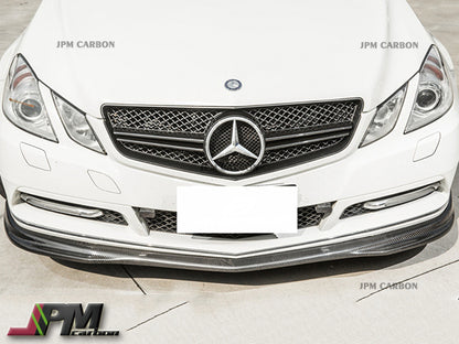 DP Style Carbon Fiber Front Bumper Add-on Lip Fits For 2010-2013 Mercedes-Benz C207 Pre-facelift E-Class with Standard Package Only