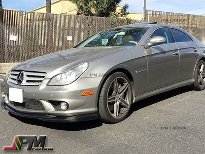 GH Style Carbon Fiber Front Bumper Add-on Lip Fits For 2006-2010 Mercedes-Benz W219 CLS-Class w/ AMG Sport Package Only